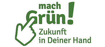 Logo: mach grün! Zukunft in deiner Hand